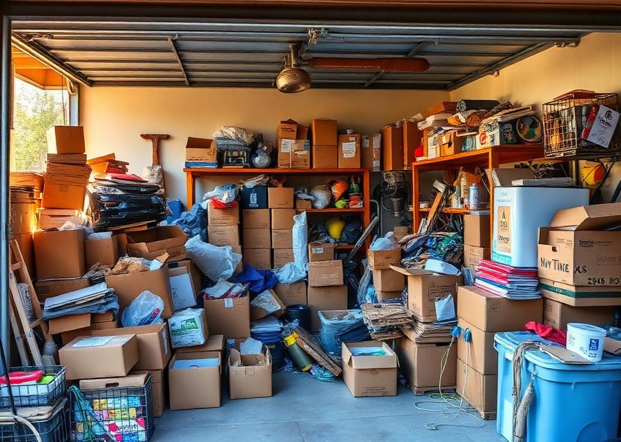Garage encombré à débarrasser