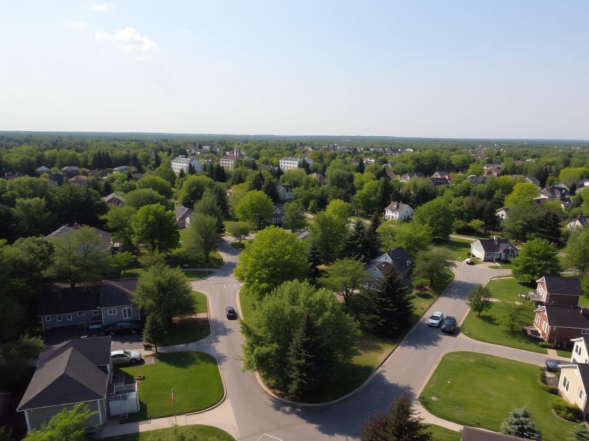 Quartier résidentiel verdoyant de Drummondville