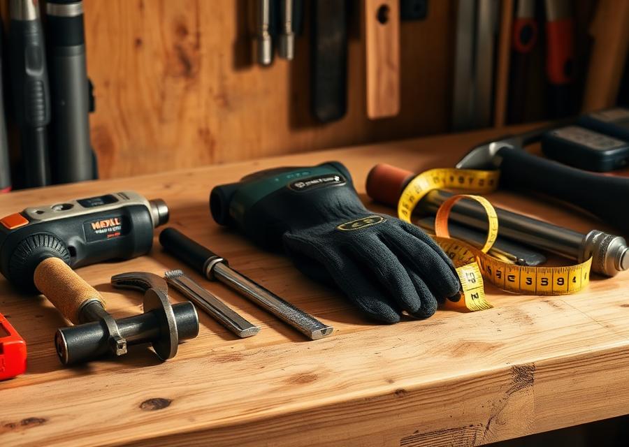 Outils de travaux sur un établi